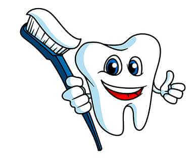 Illustration Zahn mit Zahnbuerste